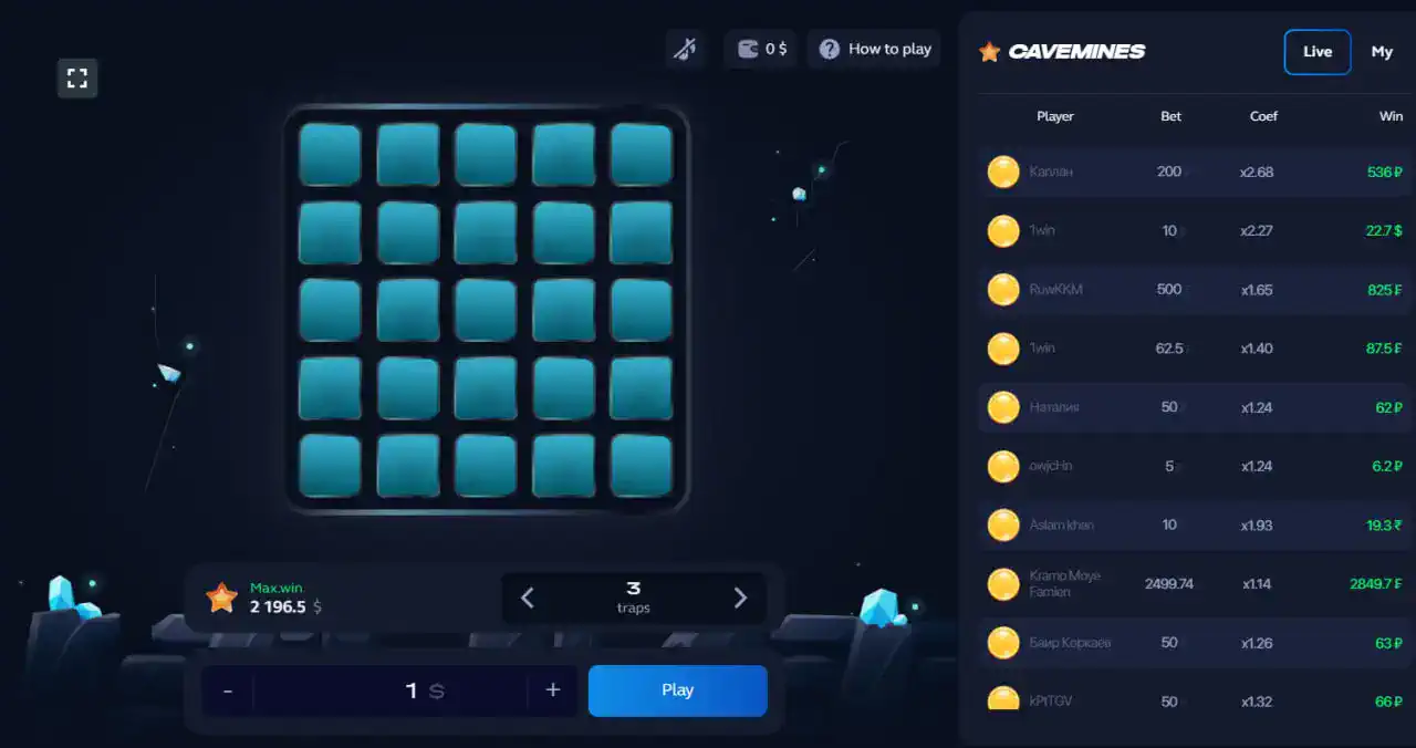 Start Playing 1win Mines