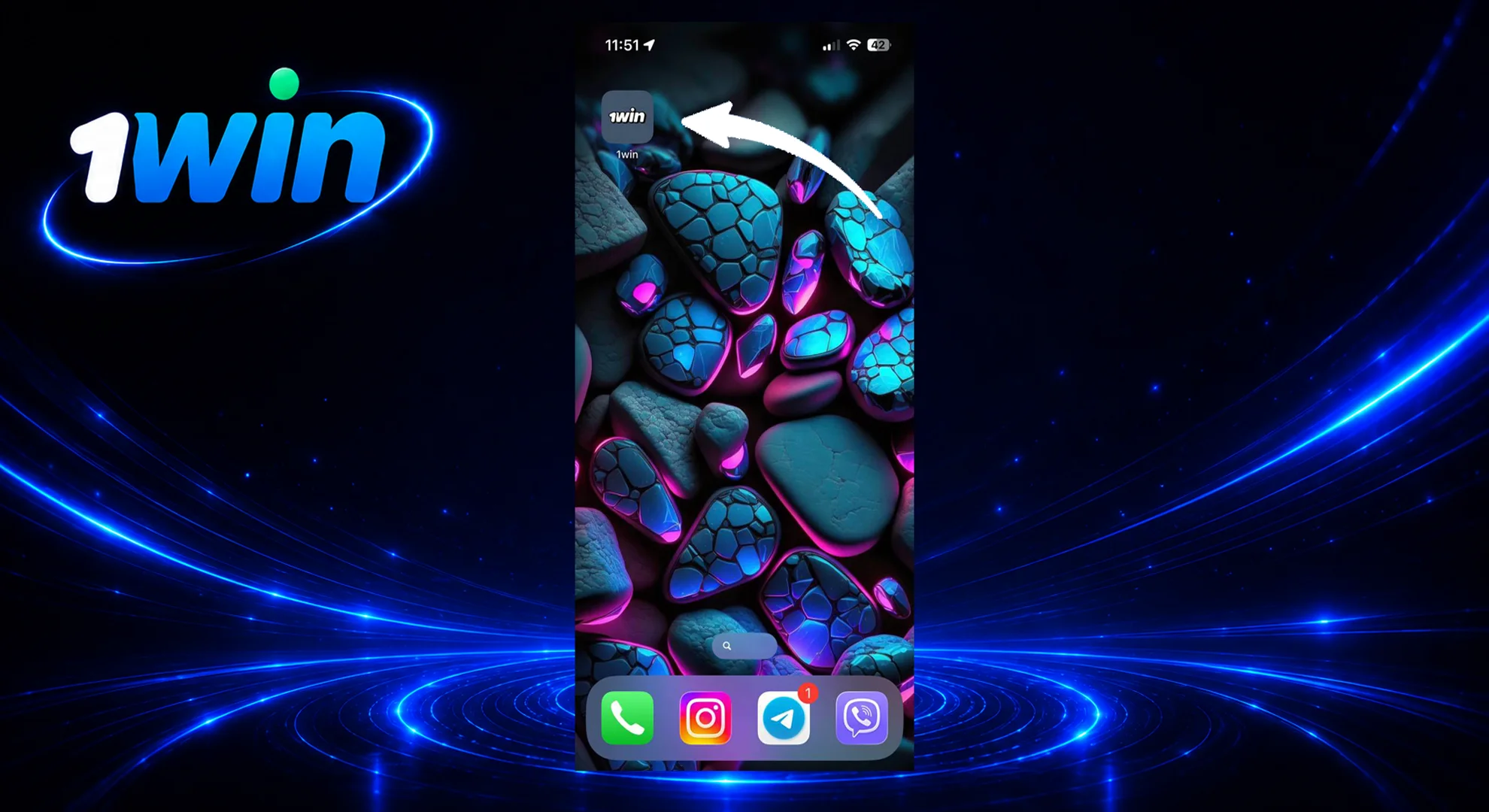 The 1win icon will appear on your home screen. Tap it to launch the app.