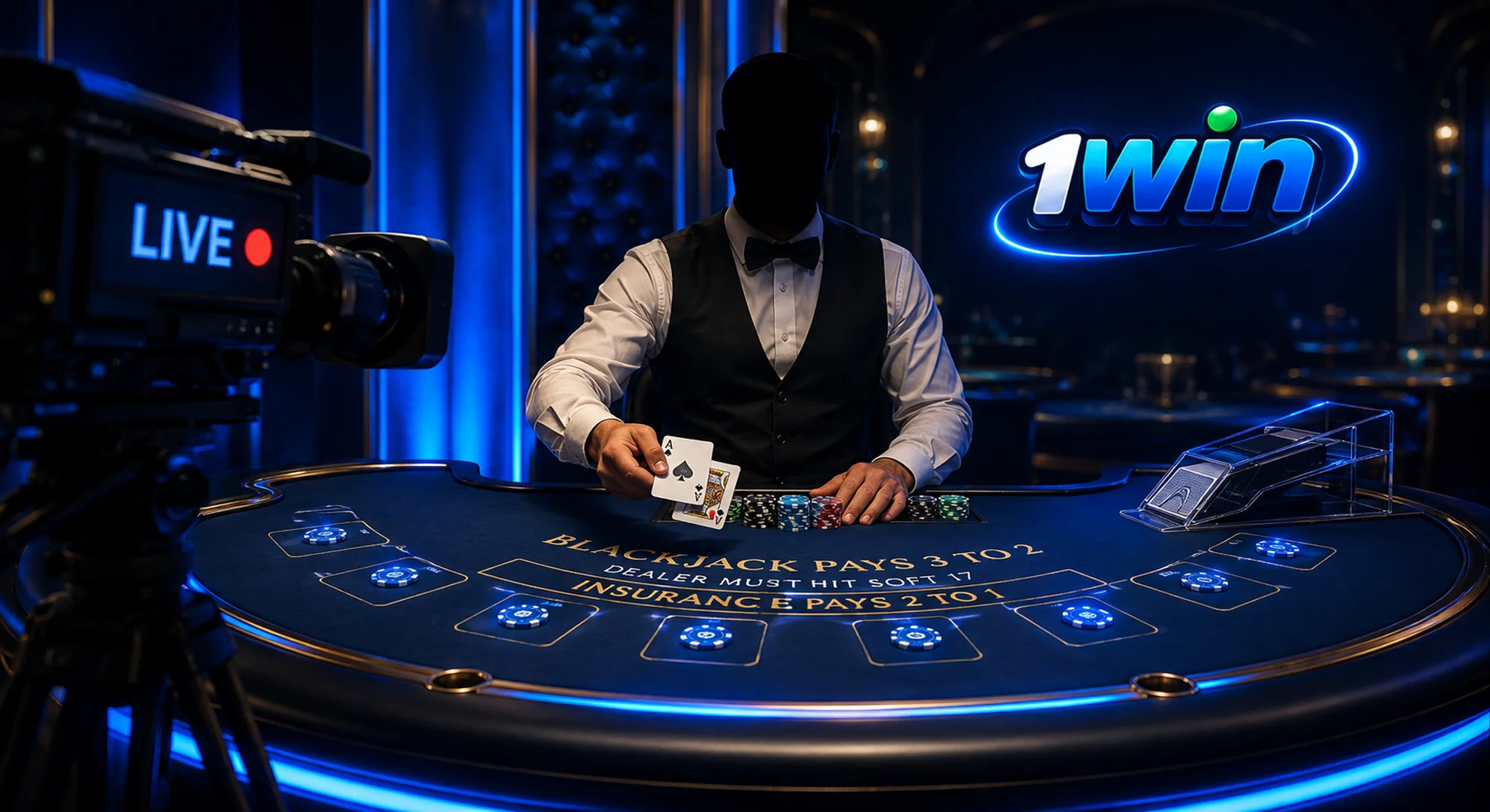 1win live casino dealer Malaysia blackjack roulette baccarat