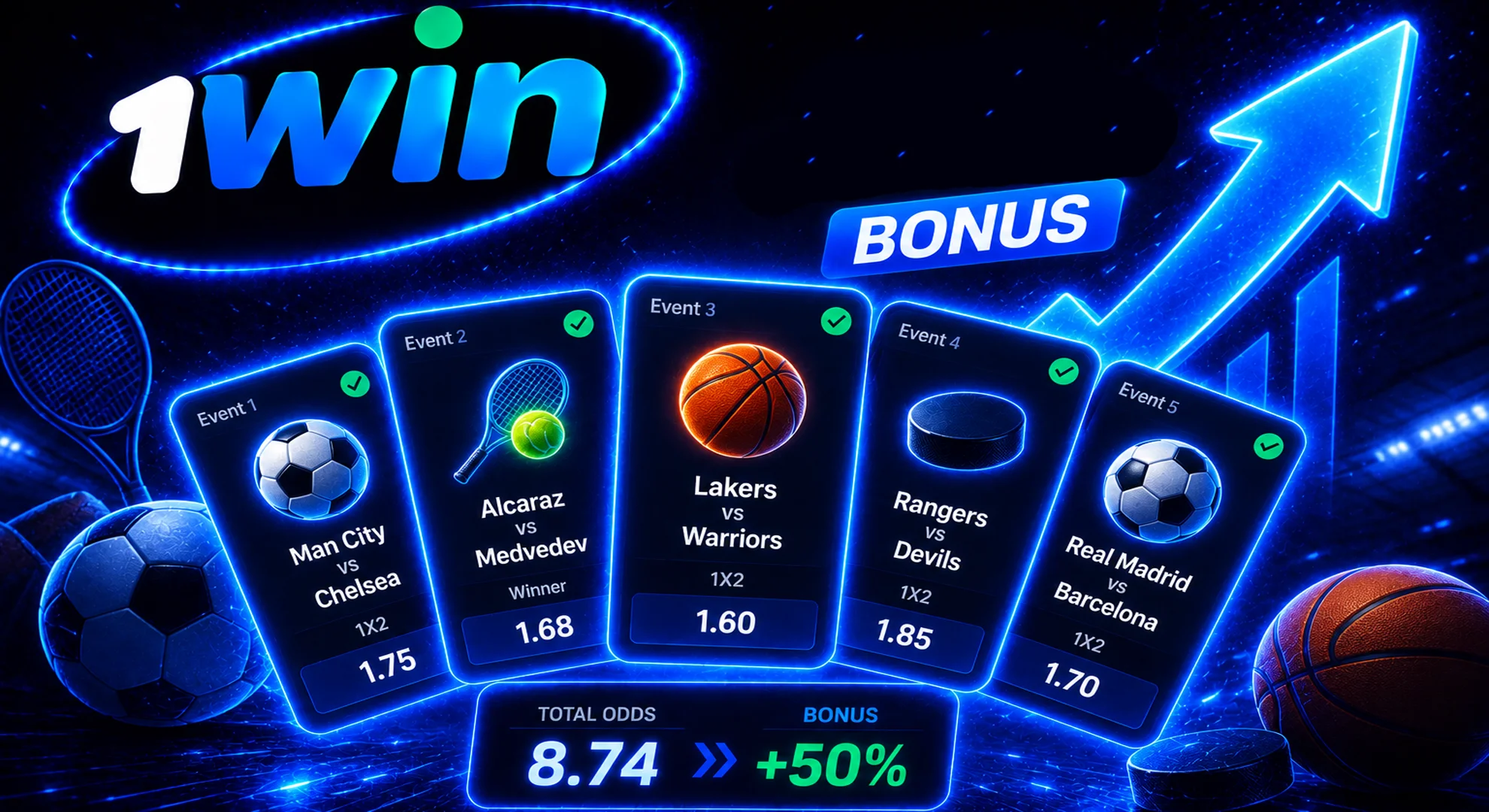 1win sports betting bonus Malaysia express accumulator offer