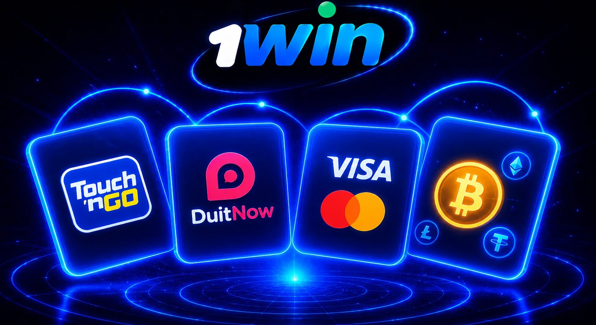 1win payment methods Malaysia Touch n Go Duit Now crypto bank